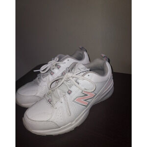 New Balance 608 V5 Women's Sneakers 7.5B Lace Up Athletic Comfort White Pink
